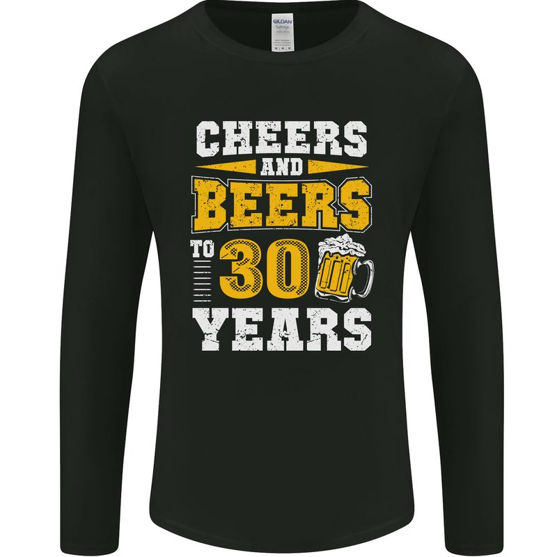 30th Birthday 30 Year Old Funny Alcohol Mens Long Sleeve T-Shirt Black