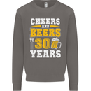 30th Birthday 30 Year Old Funny Alcohol Mens Sweatshirt Jumper Charcoal