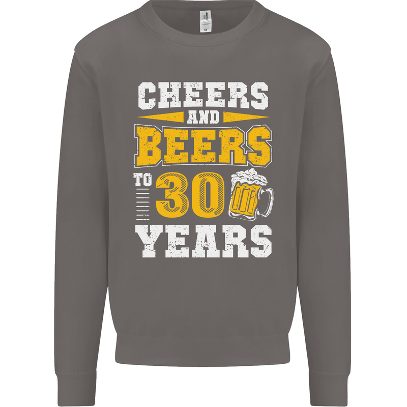 30th Birthday 30 Year Old Funny Alcohol Mens Sweatshirt Jumper Charcoal