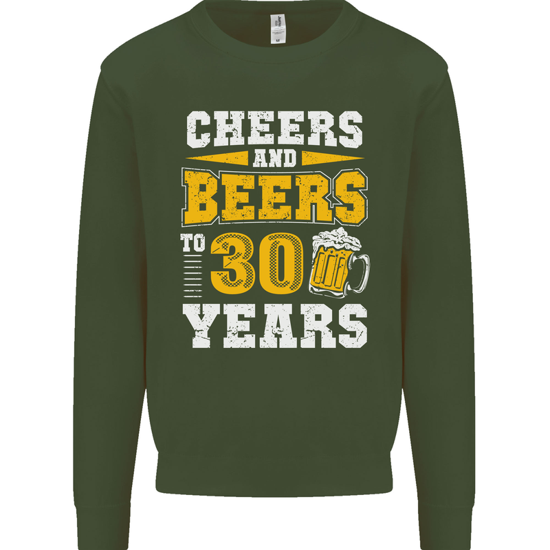 30th Birthday 30 Year Old Funny Alcohol Mens Sweatshirt Jumper Forest Green