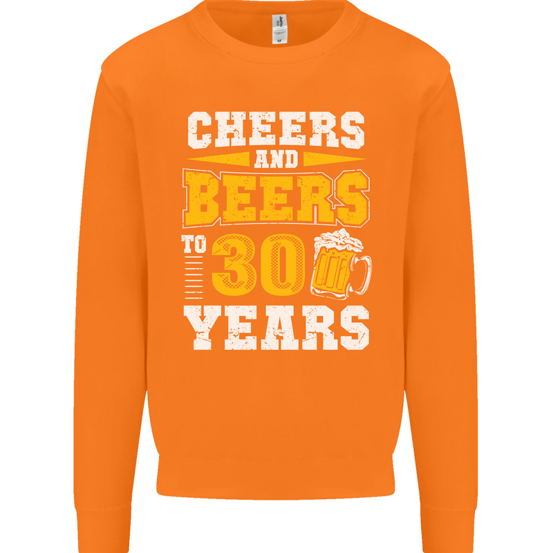 30th Birthday 30 Year Old Funny Alcohol Mens Sweatshirt Jumper Orange