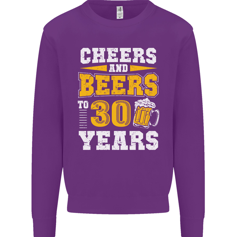 30th Birthday 30 Year Old Funny Alcohol Mens Sweatshirt Jumper Purple