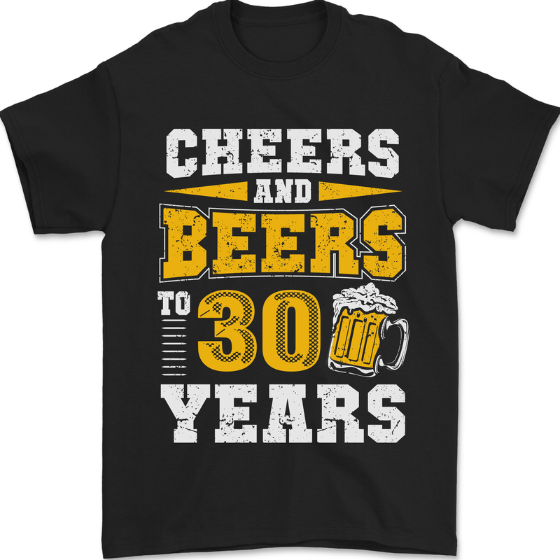 30th Birthday 30 Year Old Funny Alcohol Mens T-Shirt 100% Cotton Black