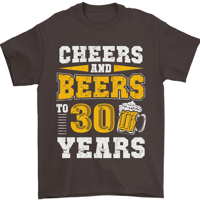 30th Birthday 30 Year Old Funny Alcohol Mens T-Shirt 100% Cotton Dark Chocolate