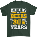 30th Birthday 30 Year Old Funny Alcohol Mens T-Shirt 100% Cotton Forest Green