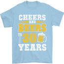 30th Birthday 30 Year Old Funny Alcohol Mens T-Shirt 100% Cotton Light Blue