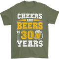 30th Birthday 30 Year Old Funny Alcohol Mens T-Shirt 100% Cotton Military Green