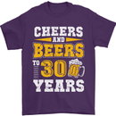 30th Birthday 30 Year Old Funny Alcohol Mens T-Shirt 100% Cotton Purple