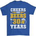 30th Birthday 30 Year Old Funny Alcohol Mens T-Shirt 100% Cotton Royal Blue