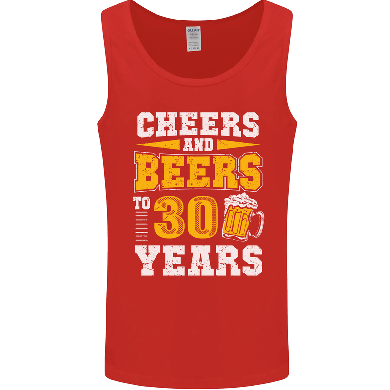 30th Birthday 30 Year Old Funny Alcohol Mens Vest Tank Top Red