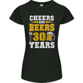 30th Birthday 30 Year Old Funny Alcohol Womens Petite Cut T-Shirt Black