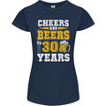 30th Birthday 30 Year Old Funny Alcohol Womens Petite Cut T-Shirt Navy Blue
