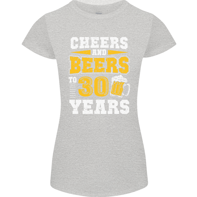 30th Birthday 30 Year Old Funny Alcohol Womens Petite Cut T-Shirt Sports Grey