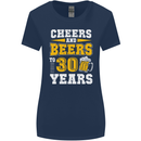 30th Birthday 30 Year Old Funny Alcohol Womens Wider Cut T-Shirt Navy Blue