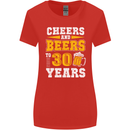 30th Birthday 30 Year Old Funny Alcohol Womens Wider Cut T-Shirt Red