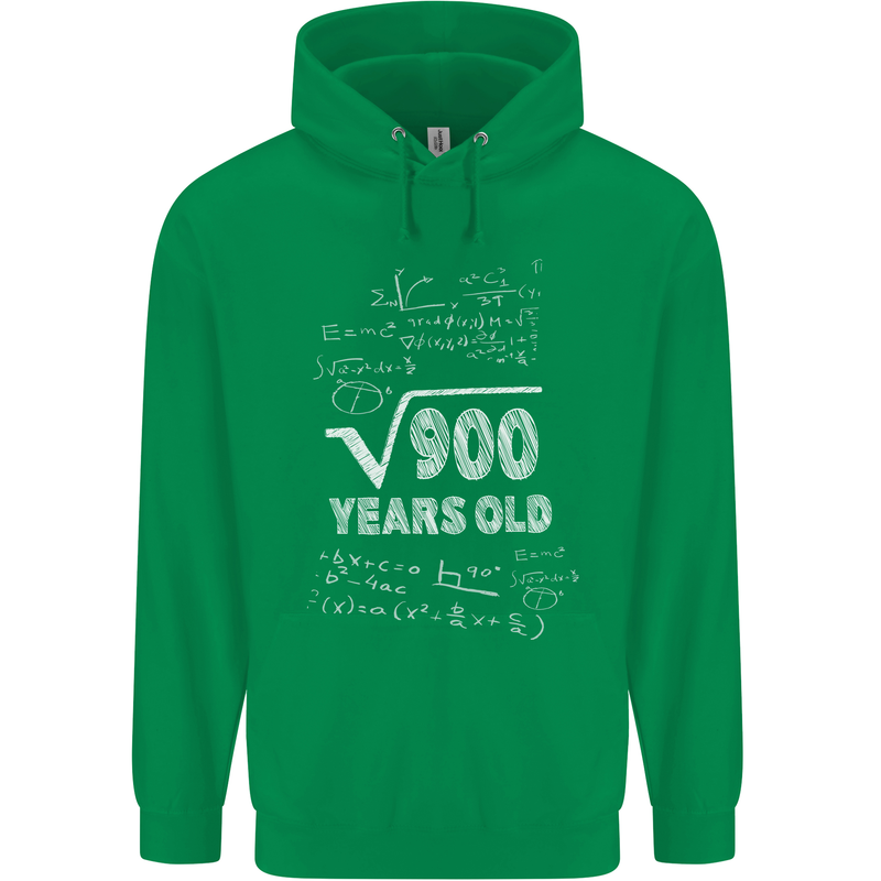 30th Birthday 30 Year Old Geek Funny Maths Mens 80% Cotton Hoodie Irish Green