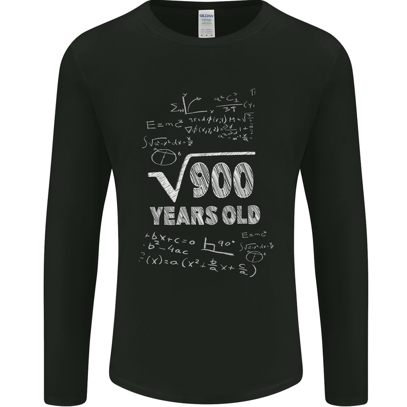 30th Birthday 30 Year Old Geek Funny Maths Mens Long Sleeve T-Shirt Black