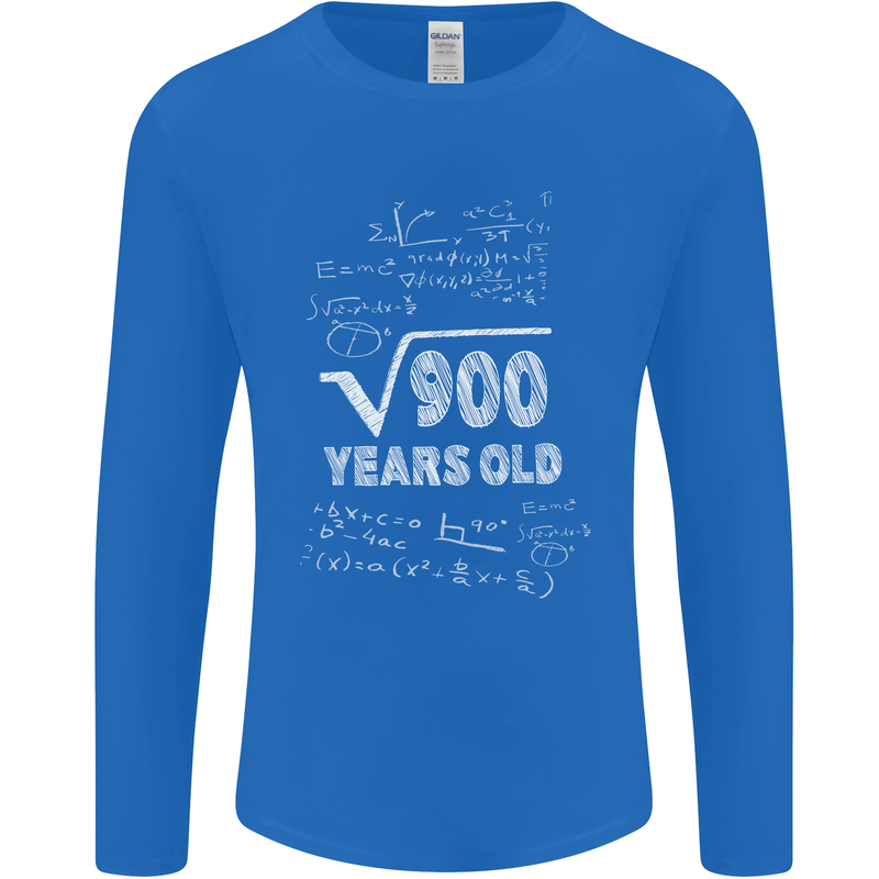 30th Birthday 30 Year Old Geek Funny Maths Mens Long Sleeve T-Shirt Royal Blue