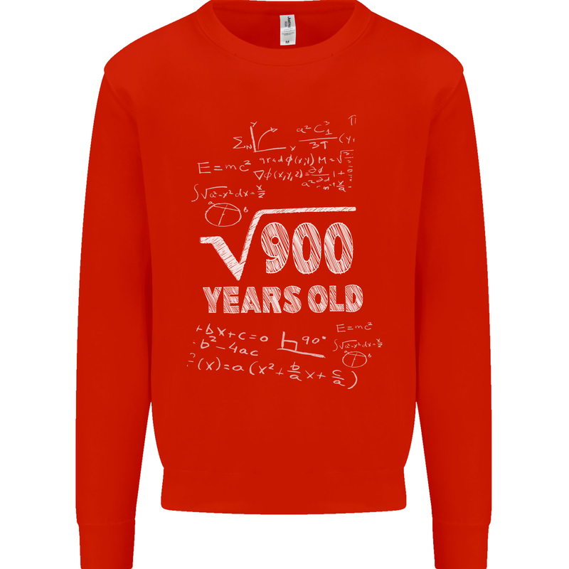 30th Birthday 30 Year Old Geek Funny Maths Mens Sweatshirt Jumper Bright Red