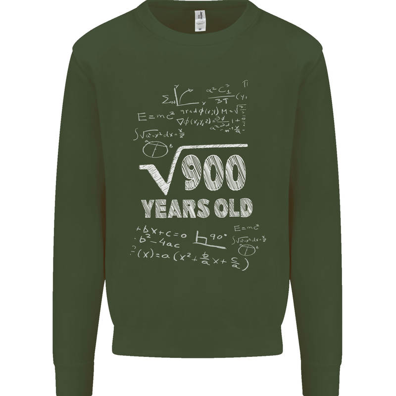 30th Birthday 30 Year Old Geek Funny Maths Mens Sweatshirt Jumper Forest Green
