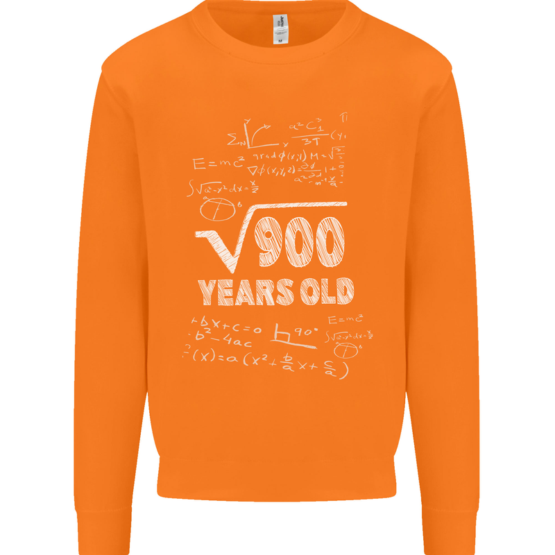 30th Birthday 30 Year Old Geek Funny Maths Mens Sweatshirt Jumper Orange