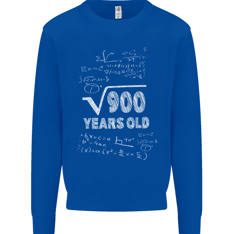 30th Birthday 30 Year Old Geek Funny Maths Mens Sweatshirt Jumper Royal Blue