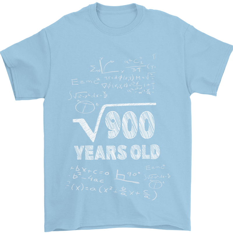 30th Birthday 30 Year Old Geek Funny Maths Mens T-Shirt 100% Cotton Light Blue