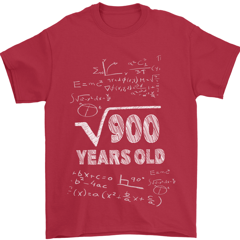 30th Birthday 30 Year Old Geek Funny Maths Mens T-Shirt 100% Cotton Red