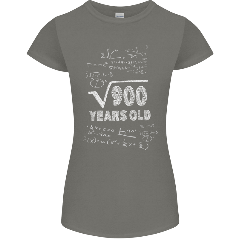 30th Birthday 30 Year Old Geek Funny Maths Womens Petite Cut T-Shirt Charcoal