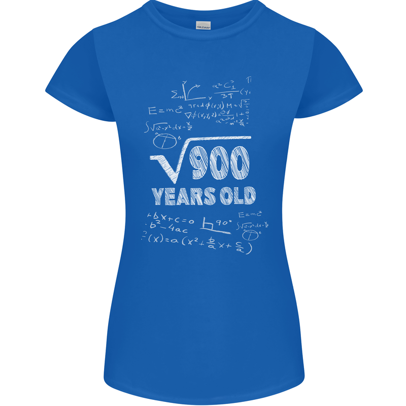 30th Birthday 30 Year Old Geek Funny Maths Womens Petite Cut T-Shirt Royal Blue