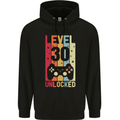 30th Birthday 30 Year Old Level Up Gamming Mens 80% Cotton Hoodie Black