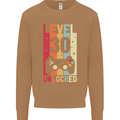 30th Birthday 30 Year Old Level Up Gamming Mens Sweatshirt Jumper Caramel Latte