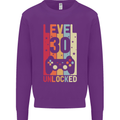 30th Birthday 30 Year Old Level Up Gamming Mens Sweatshirt Jumper Purple