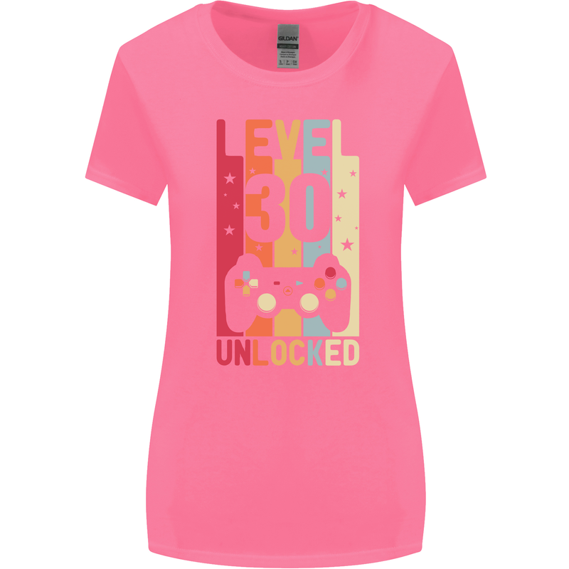 30th Birthday 30 Year Old Level Up Gamming Womens Wider Cut T-Shirt Azalea