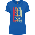 30th Birthday 30 Year Old Level Up Gamming Womens Wider Cut T-Shirt Royal Blue