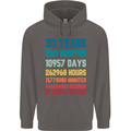 30th Birthday 30 Year Old Mens 80% Cotton Hoodie Charcoal