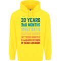 30th Birthday 30 Year Old Mens 80% Cotton Hoodie Yellow
