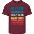 30th Birthday 30 Year Old Mens Cotton T-Shirt Tee Top Maroon
