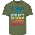 30th Birthday 30 Year Old Mens Cotton T-Shirt Tee Top Military Green