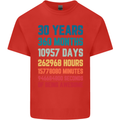 30th Birthday 30 Year Old Mens Cotton T-Shirt Tee Top Red