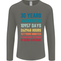 30th Birthday 30 Year Old Mens Long Sleeve T-Shirt Charcoal