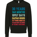 30th Birthday 30 Year Old Mens Sweatshirt Jumper Black