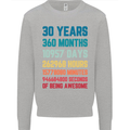 30th Birthday 30 Year Old Mens Sweatshirt Jumper Sports Grey