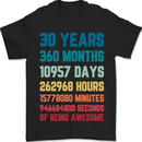 30th Birthday 30 Year Old Mens T-Shirt 100% Cotton Black