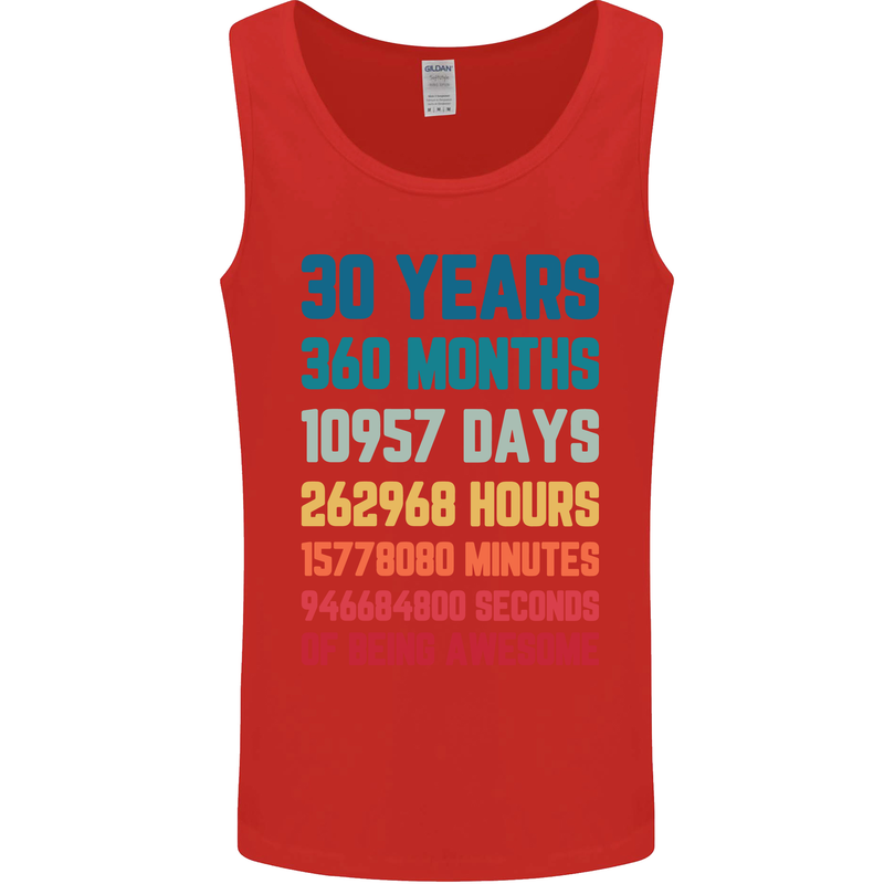 30th Birthday 30 Year Old Mens Vest Tank Top Red