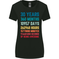 30th Birthday 30 Year Old Womens Wider Cut T-Shirt Black