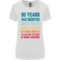 30th Birthday 30 Year Old Womens Wider Cut T-Shirt White