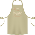 30th Birthday Queen Thirty Years Old 30 Cotton Apron 100% Organic Khaki