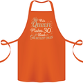 30th Birthday Queen Thirty Years Old 30 Cotton Apron 100% Organic Orange