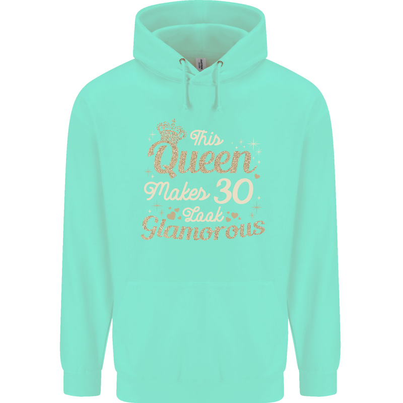 30th Birthday Queen Thirty Years Old 30 Mens 80% Cotton Hoodie Peppermint